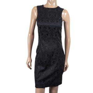 3/$20 Suzy Shier Sleeveless Jacquard Cocktail Dress Cut Out Brocade Sheath